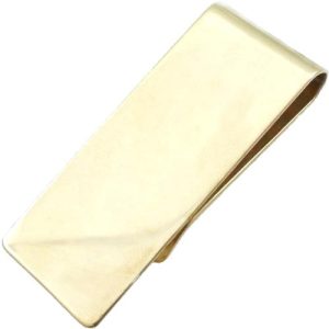 (11月)ブルートパーズ ブラック フロッグ スリム ブラス マネークリップ 誕生石  ギフト